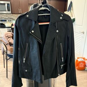 Muubaa Black Leather Biker Jacket